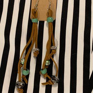 Handmade Leather Knot Drop Dangle Earrings Western Cute